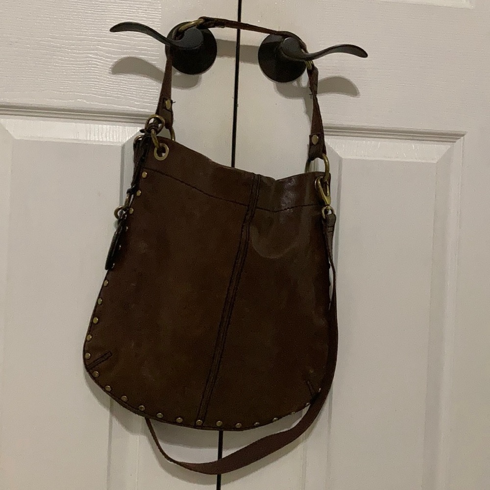 Leather fossil hand bag